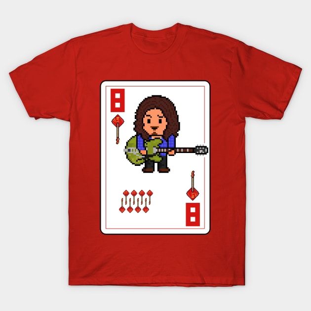 Pixelrockstars Eight of Diamonds Playing Card T-Shirt by gkillerb